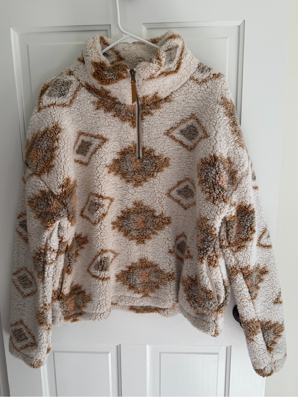 Thread &‎ Supply Mojave Desert Aztec Sherpa Quarter Zip Pullover XL